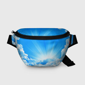Поясная сумка 3D с принтом Небо в Санкт-Петербурге, 100% полиэстер | плотная ткань, ремень с регулируемой длиной, внутри несколько карманов для мелочей, основное отделение и карман с обратной стороны сумки застегиваются на молнию | небо | облако | синяя | солнце