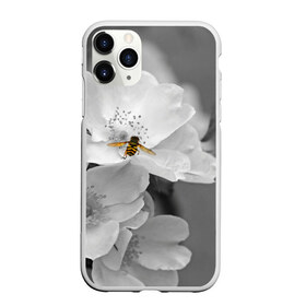 Чехол для iPhone 11 Pro матовый с принтом Пчела на цветах в Санкт-Петербурге, Силикон |  | лепестки | цветы