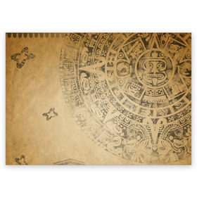 Поздравительная открытка с принтом Народ Майя в Санкт-Петербурге, 100% бумага | плотность бумаги 280 г/м2, матовая, на обратной стороне линовка и место для марки
 | античный | ацтеки | гранж | живопись | культура | майя | орнамент | ретро | старинный | элемент