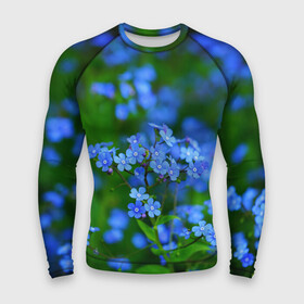 Мужской рашгард 3D с принтом Синие цветы в Санкт-Петербурге,  |  | лепестки | прикольные картинки | цветочки | цветы