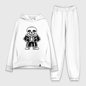 Женский костюм хлопок Oversize с принтом Sans Undertale в Санкт-Петербурге,  |  | black white | good jokes | sans | undertale