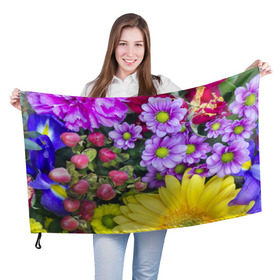 Флаг 3D с принтом Роскошные цветы в Санкт-Петербурге, 100% полиэстер | плотность ткани — 95 г/м2, размер — 67 х 109 см. Принт наносится с одной стороны | аромат | астры | букет | вазон | великолепие | гвоздики | гиацинт | гортензия | калла | краски | красота | куст | лилия | орхидея | пион | подсолнух | полевые цветы | природа | растения | розы | ромашки