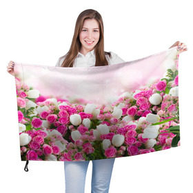 Флаг 3D с принтом Нежные розы в Санкт-Петербурге, 100% полиэстер | плотность ткани — 95 г/м2, размер — 67 х 109 см. Принт наносится с одной стороны | аромат | букет | вазон | великолепие | краски | красота | куст | нежность | природа | растения | розы | украшение | фауна | цветник | цветы
