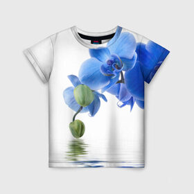Детская футболка 3D с принтом Веточка орхидеи в Санкт-Петербурге, 100% гипоаллергенный полиэфир | прямой крой, круглый вырез горловины, длина до линии бедер, чуть спущенное плечо, ткань немного тянется | ветка | красота | нежность | орхидея | природа | растение | фауна | цветок | цветы
