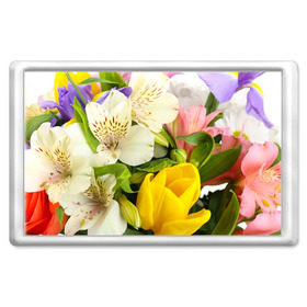 Магнит 45*70 с принтом Красивый букет в Санкт-Петербурге, Пластик | Размер: 78*52 мм; Размер печати: 70*45 | аромат | астры | букет | вазон | великолепие | гвоздики | гиацинт | гортензия | калла | краски | красота | куст | лилия | орхидея | пион | подсолнух | полевые цветы | природа | растения | розы | ромашки