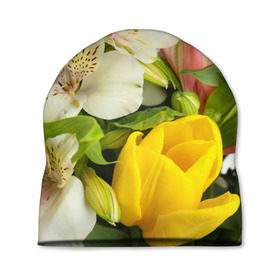 Шапка 3D с принтом Красивый букет в Санкт-Петербурге, 100% полиэстер | универсальный размер, печать по всей поверхности изделия | аромат | астры | букет | вазон | великолепие | гвоздики | гиацинт | гортензия | калла | краски | красота | куст | лилия | орхидея | пион | подсолнух | полевые цветы | природа | растения | розы | ромашки