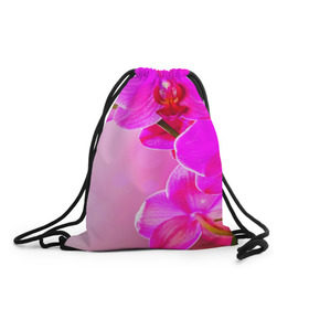 Рюкзак-мешок 3D с принтом Орхидея в Санкт-Петербурге, 100% полиэстер | плотность ткани — 200 г/м2, размер — 35 х 45 см; лямки — толстые шнурки, застежка на шнуровке, без карманов и подкладки | лепесток | новая | орхидея | природа | цветок | яркая