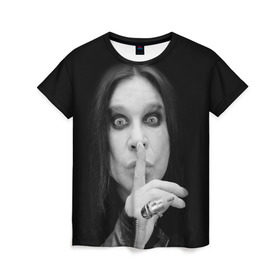 Женская футболка 3D с принтом Ozzy Osbourne в Санкт-Петербурге, 100% полиэфир ( синтетическое хлопкоподобное полотно) | прямой крой, круглый вырез горловины, длина до линии бедер | rock | знаменитость | оззи осборн | рок | рок группа | рок звезда | рок музыка