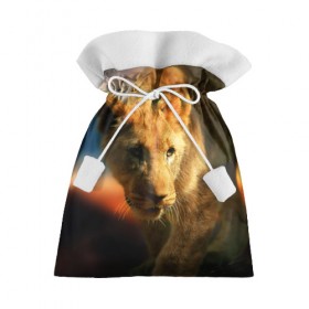 Подарочный 3D мешок с принтом Львица в Санкт-Петербурге, 100% полиэстер | Размер: 29*39 см | Тематика изображения на принте: lion | голова животного | дикая кошка | кот | лев | цвет