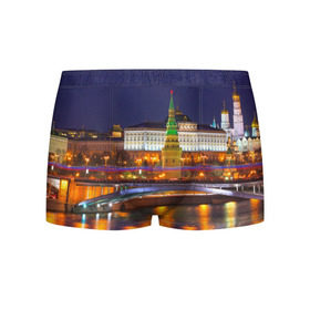 Мужские трусы 3D с принтом Москва (Кремль) в Санкт-Петербурге, 50% хлопок, 50% полиэстер | классическая посадка, на поясе мягкая тканевая резинка | moscow | russia | кремль | москва | столица