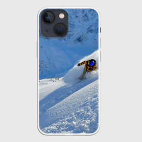 Чехол для iPhone 13 mini с принтом Спуск в Санкт-Петербурге,  |  | гора | зима | лыжник | снег | спорт | спуск
