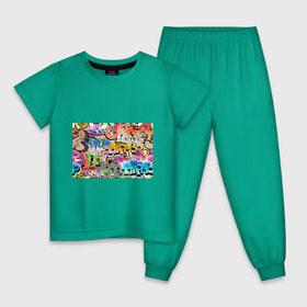 Детская пижама хлопок с принтом Пикассо из будущего в Санкт-Петербурге, 100% хлопок |  брюки и футболка прямого кроя, без карманов, на брюках мягкая резинка на поясе и по низу штанин
 | Тематика изображения на принте: искусство | радуга | улицы