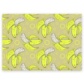 Поздравительная открытка с принтом Банан 8 в Санкт-Петербурге, 100% бумага | плотность бумаги 280 г/м2, матовая, на обратной стороне линовка и место для марки
 | Тематика изображения на принте: banana | банан | бананы | паттерн