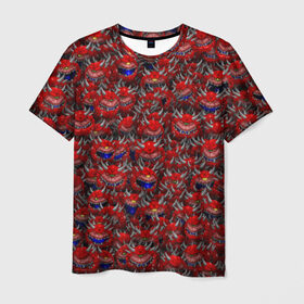 Мужская футболка 3D с принтом Какодемоны (pixel-art) в Санкт-Петербурге, 100% полиэфир | прямой крой, круглый вырез горловины, длина до линии бедер | doom | демон | дум