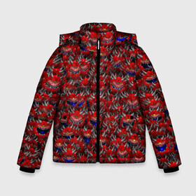 Зимняя куртка для мальчиков 3D с принтом Какодемоны (pixel-art) в Санкт-Петербурге, ткань верха — 100% полиэстер; подклад — 100% полиэстер, утеплитель — 100% полиэстер | длина ниже бедра, удлиненная спинка, воротник стойка и отстегивающийся капюшон. Есть боковые карманы с листочкой на кнопках, утяжки по низу изделия и внутренний карман на молнии. 

Предусмотрены светоотражающий принт на спинке, радужный светоотражающий элемент на пуллере молнии и на резинке для утяжки | doom | демон | дум