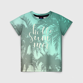 Детская футболка 3D с принтом HAWAII 8 в Санкт-Петербурге, 100% гипоаллергенный полиэфир | прямой крой, круглый вырез горловины, длина до линии бедер, чуть спущенное плечо, ткань немного тянется | Тематика изображения на принте: hawaii | гаваи | лето | океан | отдых | пальмы | пляж | серф
