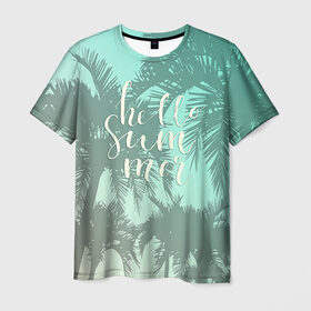 Мужская футболка 3D с принтом HAWAII 8 в Санкт-Петербурге, 100% полиэфир | прямой крой, круглый вырез горловины, длина до линии бедер | Тематика изображения на принте: hawaii | гаваи | лето | океан | отдых | пальмы | пляж | серф