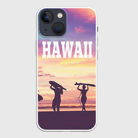 Чехол для iPhone 13 mini с принтом HAWAII 3 в Санкт-Петербурге,  |  | hawaii | гаваи | лето | океан | отдых | пальмы | пляж | серф