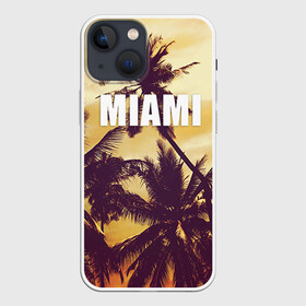 Чехол для iPhone 13 mini с принтом MIAMI в Санкт-Петербурге,  |  | miami | лето | майами | маями | океан | отдых | пальмы | пляж | серф