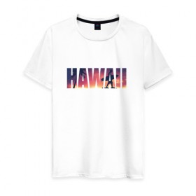 Мужская футболка хлопок с принтом HAWAII 9 в Санкт-Петербурге, 100% хлопок | прямой крой, круглый вырез горловины, длина до линии бедер, слегка спущенное плечо. | 