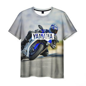 Мужская футболка 3D с принтом Yamaha 5 в Санкт-Петербурге, 100% полиэфир | прямой крой, круглый вырез горловины, длина до линии бедер | yamaha