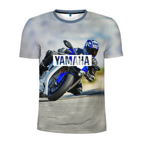 Мужская футболка 3D спортивная с принтом Yamaha 5 в Санкт-Петербурге, 100% полиэстер с улучшенными характеристиками | приталенный силуэт, круглая горловина, широкие плечи, сужается к линии бедра | yamaha