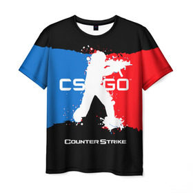 Мужская футболка 3D с принтом CS GO в Санкт-Петербурге, 100% полиэфир | прямой крой, круглый вырез горловины, длина до линии бедер | cs | cs go | csgo | go | го | контр страйк | контра | кс | кс го | ксго | спецназ | террористы