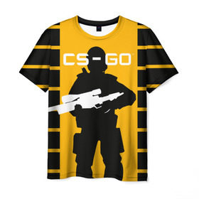 Мужская футболка 3D с принтом CS GO в Санкт-Петербурге, 100% полиэфир | прямой крой, круглый вырез горловины, длина до линии бедер | cs | cs go | csgo | go | го | контр страйк | контра | кс | кс го | ксго | спецназ | террористы