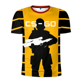 Мужская футболка 3D спортивная с принтом CS GO в Санкт-Петербурге, 100% полиэстер с улучшенными характеристиками | приталенный силуэт, круглая горловина, широкие плечи, сужается к линии бедра | cs | cs go | csgo | go | го | контр страйк | контра | кс | кс го | ксго | спецназ | террористы