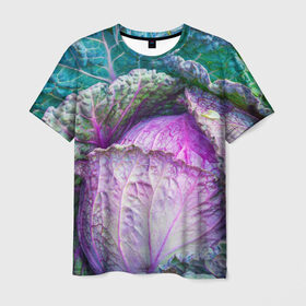 Мужская футболка 3D с принтом Капуста в Санкт-Петербурге, 100% полиэфир | прямой крой, круглый вырез горловины, длина до линии бедер | дача | еда | зелень | капуста | овощи | огород | растения | цветная капуста