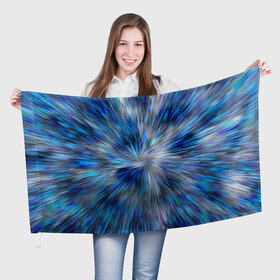 Флаг 3D с принтом Синие узоры в Санкт-Петербурге, 100% полиэстер | плотность ткани — 95 г/м2, размер — 67 х 109 см. Принт наносится с одной стороны | абстракция | арт | новые узоры | рисунок | синие узор | текстура | темные | узоры