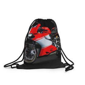Рюкзак-мешок 3D с принтом Ducati в Санкт-Петербурге, 100% полиэстер | плотность ткани — 200 г/м2, размер — 35 х 45 см; лямки — толстые шнурки, застежка на шнуровке, без карманов и подкладки | ducati | мото | мотоцикл | скорость