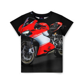 Детская футболка 3D с принтом Ducati в Санкт-Петербурге, 100% гипоаллергенный полиэфир | прямой крой, круглый вырез горловины, длина до линии бедер, чуть спущенное плечо, ткань немного тянется | Тематика изображения на принте: ducati | мото | мотоцикл | скорость