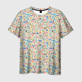 Мужская футболка 3D с принтом Travel в Санкт-Петербурге, 100% полиэфир | прямой крой, круглый вырез горловины, длина до линии бедер | 