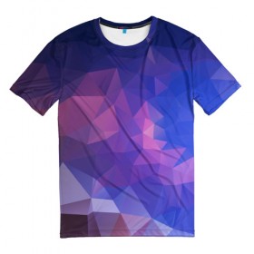 Мужская футболка 3D с принтом Космос в Санкт-Петербурге, 100% полиэфир | прямой крой, круглый вырез горловины, длина до линии бедер | геометрия | минимализм | треугольник