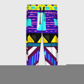 Женские брюки 3D с принтом Этно в Санкт-Петербурге, полиэстер 100% | прямой крой, два кармана без застежек по бокам, с мягкой трикотажной резинкой на поясе и по низу штанин. В поясе для дополнительного комфорта — широкие завязки | орнамент | разноцветный | яркий