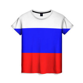 Женская футболка 3D с принтом Россия в Санкт-Петербурге, 100% полиэфир ( синтетическое хлопкоподобное полотно) | прямой крой, круглый вырез горловины, длина до линии бедер | народный | россия | русский | страны | триколор | флаг