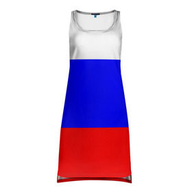 Платье-майка 3D с принтом Россия в Санкт-Петербурге, 100% полиэстер | полуприлегающий силуэт, широкие бретели, круглый вырез горловины, удлиненный подол сзади. | народный | россия | русский | страны | триколор | флаг