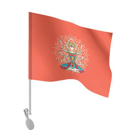 Флаг для автомобиля с принтом Индия 1 в Санкт-Петербурге, 100% полиэстер | Размер: 30*21 см | Тематика изображения на принте: india | индия | индуизм | кришна