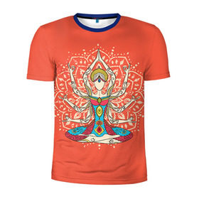 Мужская футболка 3D спортивная с принтом Индия 1 в Санкт-Петербурге, 100% полиэстер с улучшенными характеристиками | приталенный силуэт, круглая горловина, широкие плечи, сужается к линии бедра | india | индия | индуизм | кришна