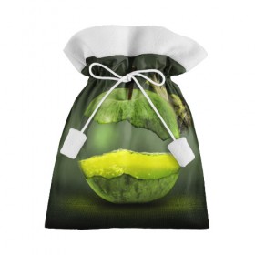 Подарочный 3D мешок с принтом Яблоко в Санкт-Петербурге, 100% полиэстер | Размер: 29*39 см | арт | зеленый | новые | улитка | фантастика | фрукты | яблоко