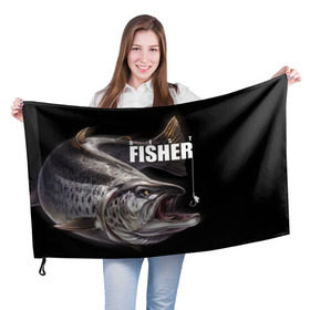 Флаг 3D с принтом Лучший рыбак в Санкт-Петербурге, 100% полиэстер | плотность ткани — 95 г/м2, размер — 67 х 109 см. Принт наносится с одной стороны | background | best fisherman | black | fish | fishing | sturgeon | лучший рыбак | осетр | рыба | рыбалка | фон | черный