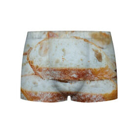 Мужские трусы 3D с принтом Хлеб в Санкт-Петербурге, 50% хлопок, 50% полиэстер | классическая посадка, на поясе мягкая тканевая резинка | батон | булка | булочка | выпечка | еда | кулинария | кусочек | мука | хлеб