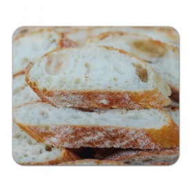 Коврик прямоугольный с принтом Хлеб в Санкт-Петербурге, натуральный каучук | размер 230 х 185 мм; запечатка лицевой стороны | Тематика изображения на принте: батон | булка | булочка | выпечка | еда | кулинария | кусочек | мука | хлеб