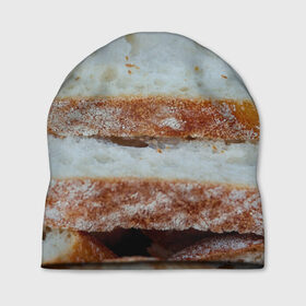 Шапка 3D с принтом Хлеб в Санкт-Петербурге, 100% полиэстер | универсальный размер, печать по всей поверхности изделия | батон | булка | булочка | выпечка | еда | кулинария | кусочек | мука | хлеб