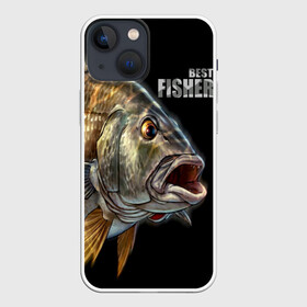 Чехол для iPhone 13 mini с принтом Лучший рыбак в Санкт-Петербурге,  |  | background | best fisherman | black | fish | fishing | лучший рыбак | рыба | рыбалка | фон | черный