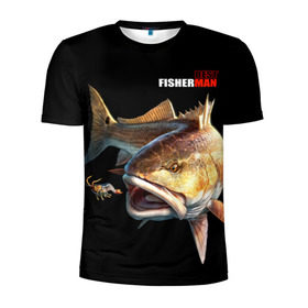 Мужская футболка 3D спортивная с принтом Лучший рыбак в Санкт-Петербурге, 100% полиэстер с улучшенными характеристиками | приталенный силуэт, круглая горловина, широкие плечи, сужается к линии бедра | background | best fisherman | black | fish | fishing | лучший рыбак | рыба | рыбалка | фон | черный