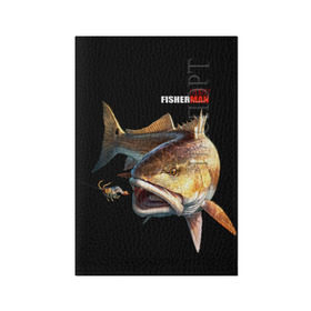 Обложка для паспорта матовая кожа с принтом Лучший рыбак в Санкт-Петербурге, натуральная матовая кожа | размер 19,3 х 13,7 см; прозрачные пластиковые крепления | background | best fisherman | black | fish | fishing | лучший рыбак | рыба | рыбалка | фон | черный