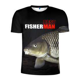 Мужская футболка 3D спортивная с принтом Лучший рыбак в Санкт-Петербурге, 100% полиэстер с улучшенными характеристиками | приталенный силуэт, круглая горловина, широкие плечи, сужается к линии бедра | background | best fisherman | black | fish | fishing | лещ | лучший рыбак | рыба | рыбалка | фон | черный