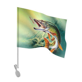 Флаг для автомобиля с принтом Лучший рыбак в Санкт-Петербурге, 100% полиэстер | Размер: 30*21 см | bait | best fisherman | driftwood | fish | fishing | hook | pike | river bottom | water | вода | дно | коряга | крючок | лучший рыбак | наживка | река | рыба | рыбалка | щука